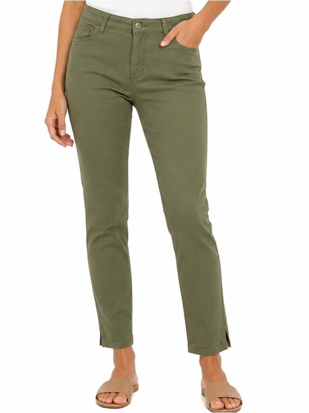 NWT Curve Appeal Olive
Green Skinny Ankle Pants Size 8